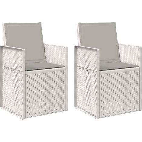 Garten Esszimmerstühle 2 pcs Weiß und Hellgrau PP vidaXL