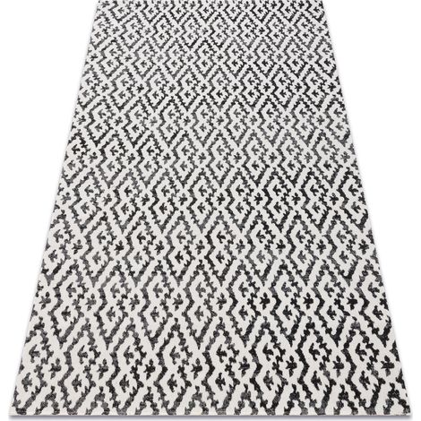 Modern Teppich MUNDO E0621 geometrisch Outdoor beige / schwarz beige 80x250 cm