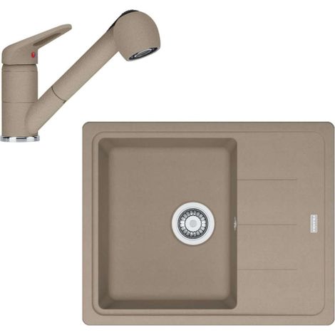 Franke Set - Set da cucina G55, lavello in fragranite BFG 611-62 e miscelatore FC 9547.424, cashmere 114.0509.994