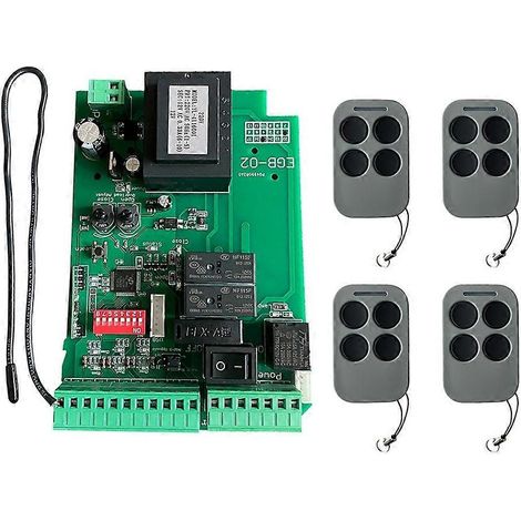 Carte de commande pour moteur de portail coulissant automatique AC110 + 4 télécommandes pour système de contrôle d'accès (1/5)