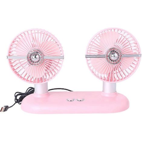 Ventilateur de refroidissement USB pour voiture et maison, 10 W, 5 V, 3 vitesses réglables, double pour tête (1/4)