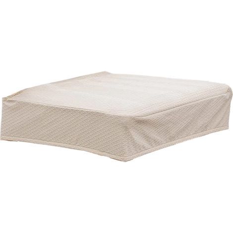 Housse de siège de chaise en tissu polyester laminé-blanc cassé (1/2)