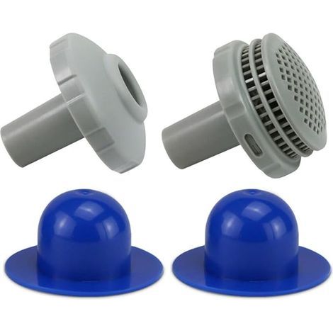 Kits de connecteurs de jet d'eau pour piscine 25022E, adaptés à Intex, avec crépine, buse et bouchon avec raccords de 1.25 pouces, bleu (1/5)