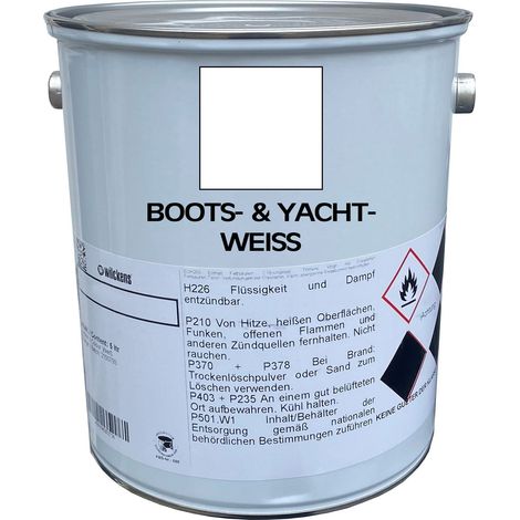 5 Liter Premium Bootslack Yachtlack Schiffslack Bootsweiß Weiß (1/2)
