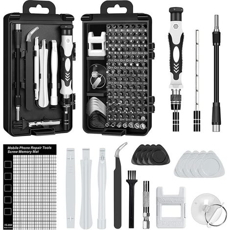 Präzisionsschraubendreher-Set, 120-in-1-Minischraubendreher-Set, Computerwerkzeug für PC, MacBook, iPhone, Brille, Uhr, Smartphone - (1/4)