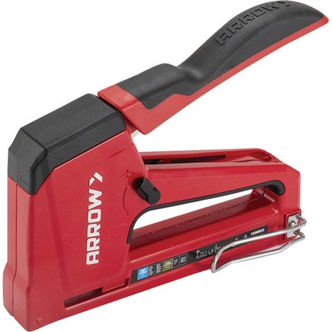 Arrow T50 2-in-1 Heavy-Duty Staple Gun with Red Finish (Model AT50RED2)