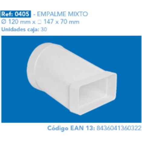 FPLUS empalme mixto 120mm 147x70 mm , empalme mixto 120mm 147x70 mm