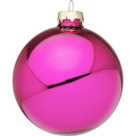 Palline per albero di Natale, sfera vetro magenta lava lucido -6 sfere da 6 cm
