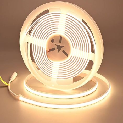 24V 5M Neon Cob Ruban Led Blanc Chaud 3000K Ip67 Étanche 312Leds/M Cri 93+ 4100Lm 11W/M Lueur Uniforme Flexible Bande Led Au[CA72] (1/5)