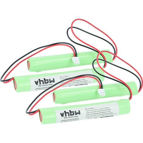 vhbw 2x batería reemplaza BAES TD512433 para vía de evacuación (800 mAh, 4,8 V, NiCd)