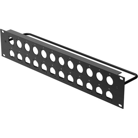 Pannello di permutazione vuoto per rack da 19" 2U per 24 prese di tipo D Roxtone RACK2U24 (1/3)