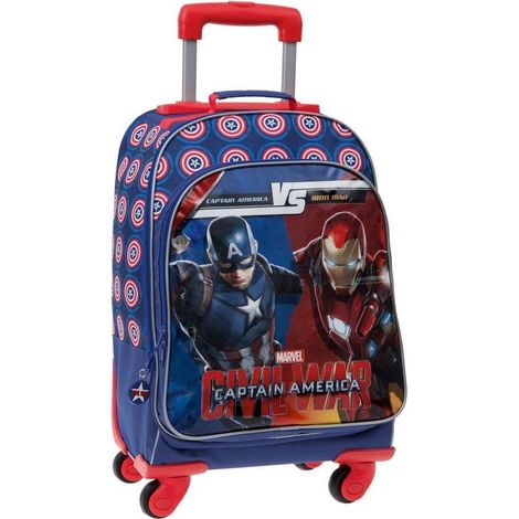 Trade Shop - Carrito Mochila Bebé Escuela De Ocio Mano De Ocio Equipaje 4 Rueda Marvel -
