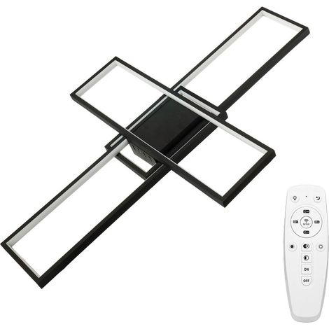 Plafoniera LED dimmerabile con telecomando CCT 3000-6000K nera (1/5)