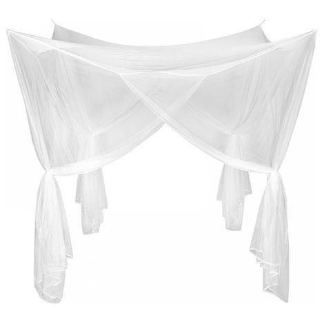 Zanzariera per letti singoli e matrimoniali. Ottima circolazione dell'aria, maglia fitta. 190x210x240 cm (bianca) (1/5)