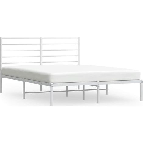 Maison Exclusive - Cadre de lit métal sans matelas et tête de lit blanc 120x190 cm