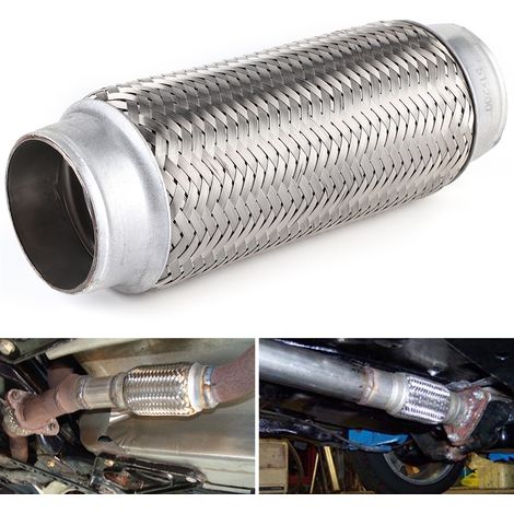Tuyau flexible d'échappement en acier inoxydable, joint flexible, tube de réparation, accessoires automobiles 51 x 200 mm (1/5)