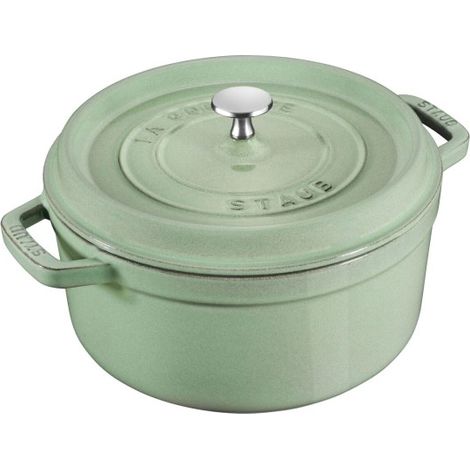 Staub Cocotte Gusseisen Emaille Salbei 22 cm 2,6 L (1/2)