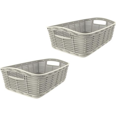 CESTA CASALINGA 'LA CANESTRINA' mod. 'mini' - cm.20 x 14 x h.7 - panna (1/3)