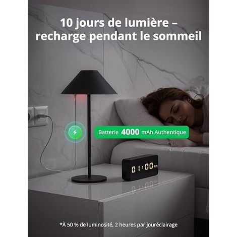 Lampe de Table LED Sans Fil Rechargeable USB Lampes Chevet Battery Interieur Petite Lamp Touch Lumiere Salon Lamps Waterproof Jardin Grey (1/4)
