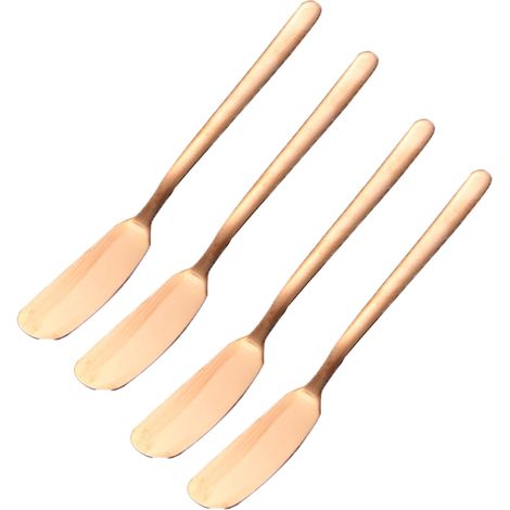 Ensemble de 4 spatules à fromage, couteau à beurre en acier inoxydable, petit couteau à sandwich, couteau à confiture et à beurre (1/5)