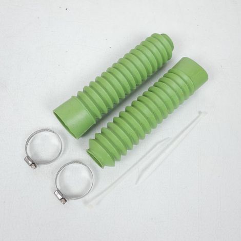 Paire soufflet protection de fourche Ø32mm 250mm Vert 3AS Racing (1/2)