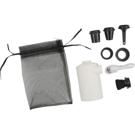 Mini-tragbare, multifunktionale, per USB aufladbare elektrische Luftpumpe für den Außenbereich mit 6 verschiedenen Düsen, Weiß (1/5)
