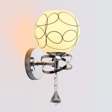 Applique murale LED simple, ampoules E27, abat-jour sphérique en verre, luminaire décoratif pour chambre, restaurant, bar, café (1/5)