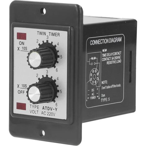 Relais temporisé double 60 secondes, anti-interférences, fonctionnement précis, bobine en cuivre, contacts argentés, 220 V CA (1/5)
