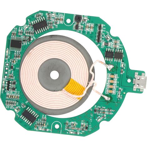Qi K1-Modul für drahtloses Laden, Micro-USB-PCBA-Platine und 9V - 1,67A-Sendemodul mit Spule (1/5)