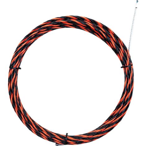 Guidacavo intrecciato in PVC e acciaio 6mm 30M Rosso e nero