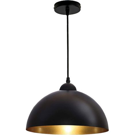 Diameter : 30 cm - Black LT057(Without bulb) Set of 1 retro metal pendant lights - Vintage industrial style (1/5)