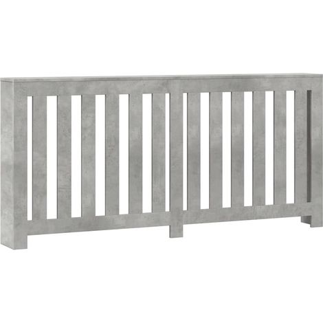 Cache-radiateur gris béton 175x20x82 cm bois d'ingénierie