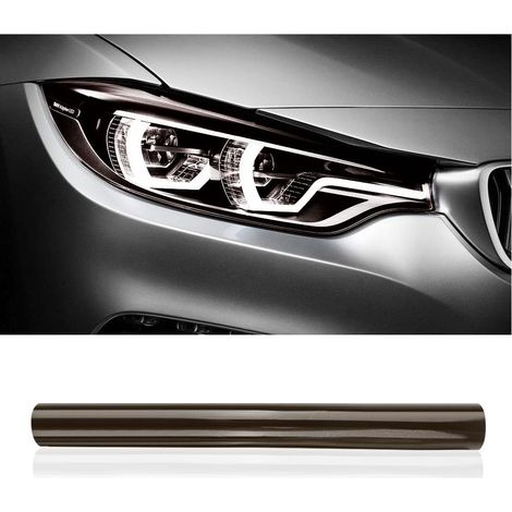 Film Teinté Phare Découpable et Extensible de 30x120cm,Film Teinté Voiture pour Phares,Feux Arrière et Antibrouillards,Autocollants Auto-Adhésifs Non Marquants pour Deco Voiture (Noir Clair) (1/5)
