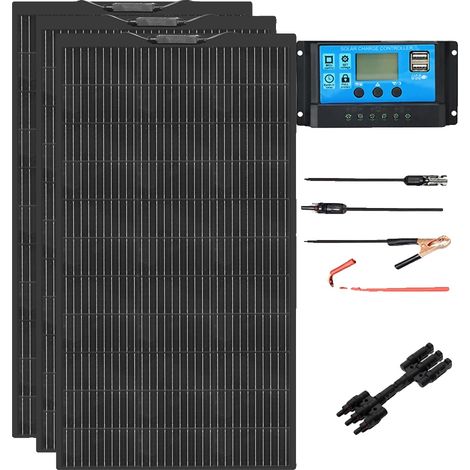 Kit de panneaux solaires flexibles, haute efficacité 24 %, silicium monocristallin durable (1/2)