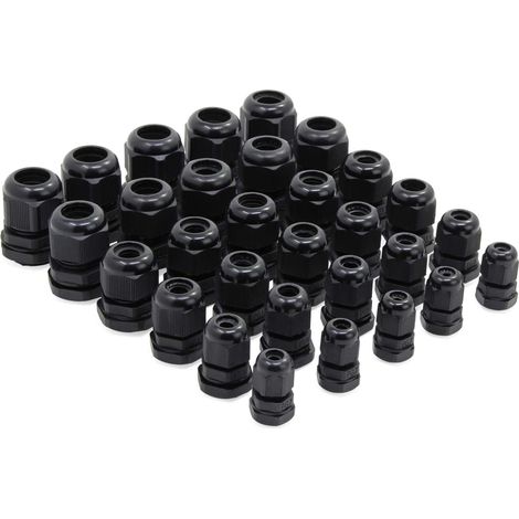 Cable Gland - PG7 PG9 PG11 PG13.5 PG16 PG19 - Étanche IP68 - Nylon PA66 - Pour Boîtiers Électriques Extérieurs - 30 Pièces (1/5)
