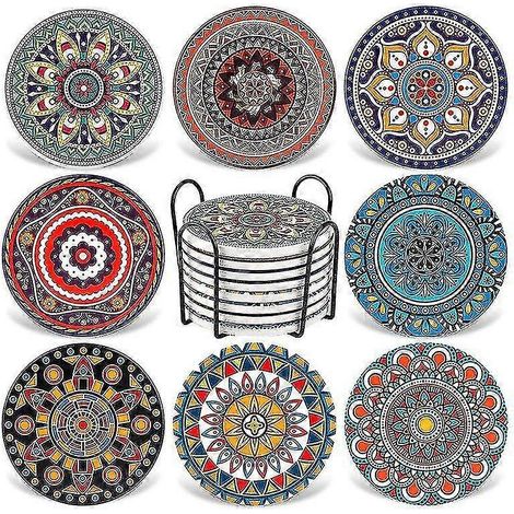 Sottobicchieri in ceramica con base in sughero: perfetti per arredare casa e ristorante. (1/5)