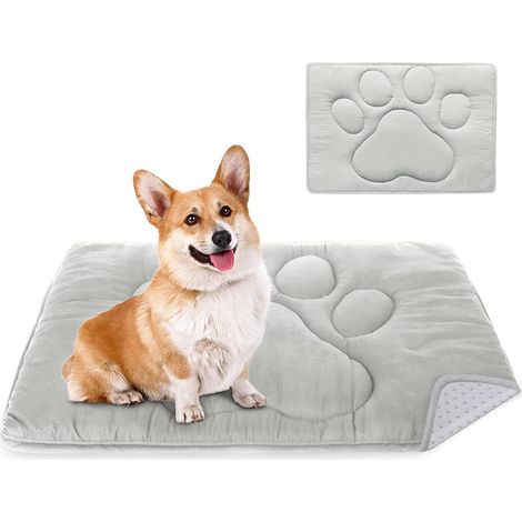 Coussin de chenil pour chien, tapis lavable antidérapant et respirant, couleur foncée qui cache les taches, confort de couchage (1/5)