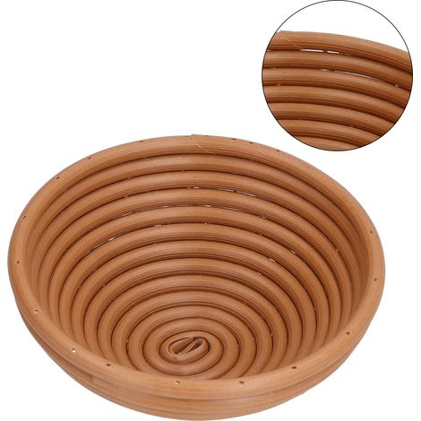 Panier de fermentation à pain lavable, moule de cuisson de forme innovante pour la cuisine et la boulangerie maison, jaune-brun rond 16 x 6 cm (1/5)