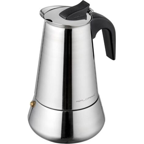 Cafetière Espresso en acier inoxydable 6 tasses (300 ml) I Machine à espresso I En acier inoxydable avec poignée profilée I Convient à tous les types de cuisinières et à l'induction (1/5)