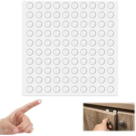 100 Pièces Patin Silicone Transparent, Tampon de Porte Autocollant, Amortisseur Porte Placard, Tampon Caoutchouc Pieds, Butées de Protection en Caoutchouc, Pieds en Caoutchouc pour Porte Meubles (1/5)