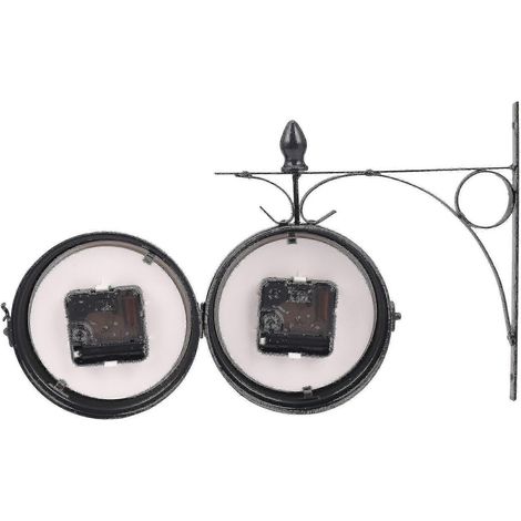 Horloge murale double face de style européen, horloges classiques monochromes A