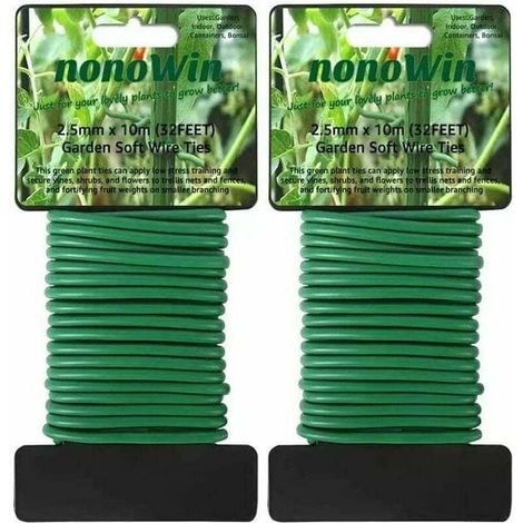 Weiche, wiederverwendbare Gummibänder für Pflanzen, 10 m (insgesamt 20 m), widerstandsfähig, für Gartenarbeit, Bäume, Tomaten, Anzucht und Wachstum von Pflanzen, grüne Farbe.