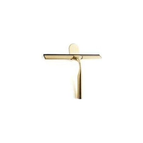 Goldener Edelstahl-Duschabzieher fürs Badezimmer, breiter Glasabzieher (25 cm), hochwertiges Silikon, mit Halterung, kein Bohren erforderlich, für Dusche und Badezimmer (1/5)