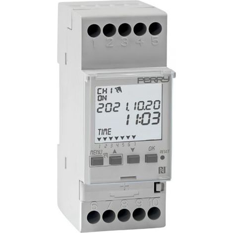 Perry interruttore orario NFC - 2 DIN, 1 Contatto - 1IO7081NFC