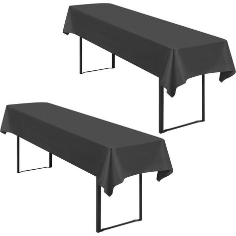 2er-Pack Tischdecke Bierzeltgarnitur 100x250cm Dunkelgrau Wasserdicht & Faltenfrei