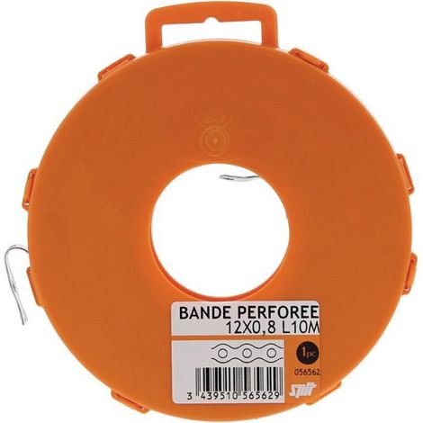 Cassette bande perforée métallique 10m 12x0,8 - - 056562 (1/3)