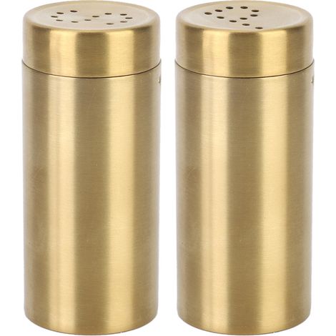 Juego de 2 botes de acero inoxidable para especias y condimentos, para la cocina, para sal y azúcar.