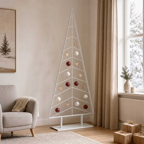 Albero di Natale in metallo con supporto KUOPIO 210 cm Acciaio vidaXL (1/5)