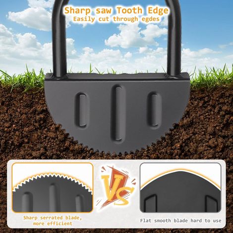 Sägezahn-Kantentrimmer mit 108 cm langem Griff – Halbmond-Kantentrimmer – Für Gehwege, Gartenränder und Höfe (1/5)