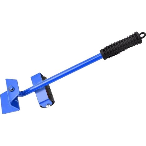 Chariot de levage pour meubles lourds, déplacement de meubles avec 4 roulettes et barre de roue, bleu (1/5)